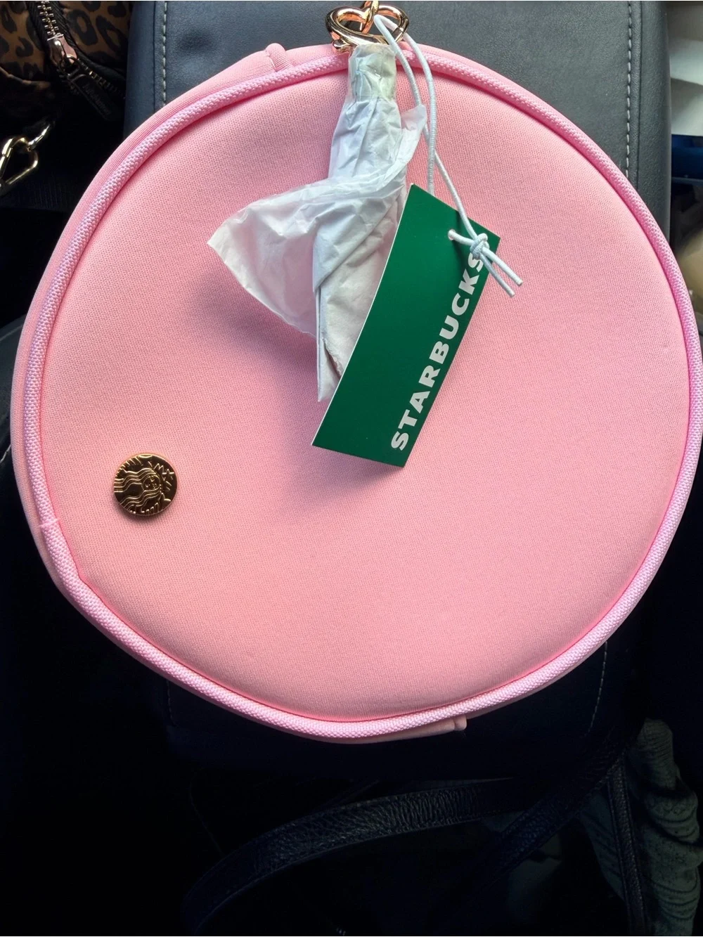 Starbucks Pink Round Crossbody Bag with Star & Strawberry Charm